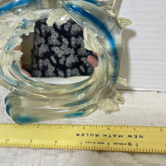 Dolphin-Themed Oval Mirror With Blue & Clear Resin Frame - Picture 9 of 12